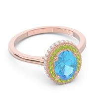 Halo Milgrain Pave Oval Dhanya Ring