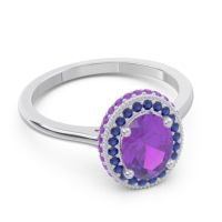 Halo Milgrain Pave Oval Dhanya Ring