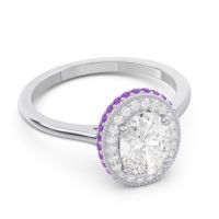 Halo Milgrain Pave Oval Dhanya Ring