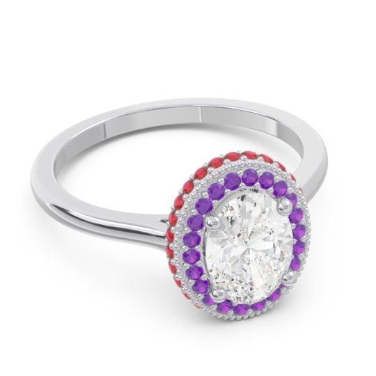 Halo Milgrain Pave Oval Dhanya Ring