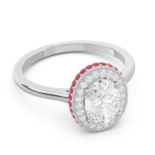 Halo Milgrain Pave Oval Dhanya Ring