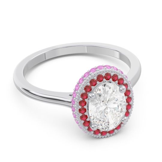 Halo Milgrain Pave Oval Dhanya Ring