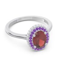Halo Milgrain Pave Oval Dhanya Ring