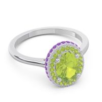 Halo Milgrain Pave Oval Dhanya Ring