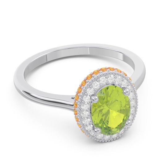 Halo Milgrain Pave Oval Dhanya Ring