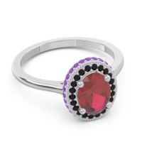 Halo Milgrain Pave Oval Dhanya Ring