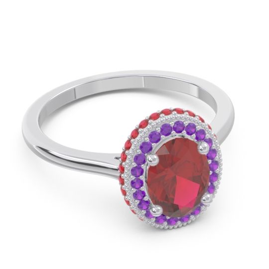 Halo Milgrain Pave Oval Dhanya Ring