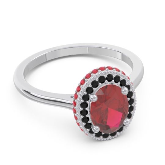 Halo Milgrain Pave Oval Dhanya Ring