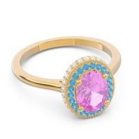 Halo Milgrain Pave Oval Dhanya Ring