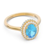 Halo Milgrain Pave Oval Dhanya Ring