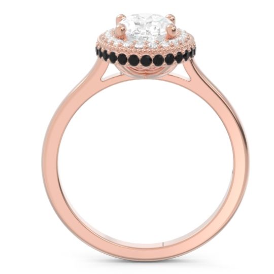Halo Milgrain Pave Oval Dhanya Ring