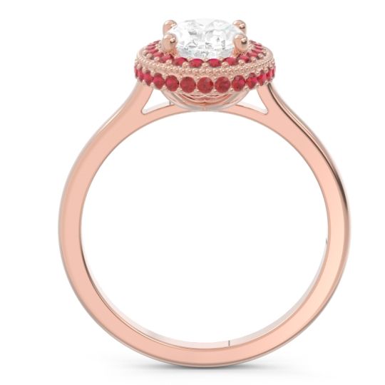 Halo Milgrain Pave Oval Dhanya Ring