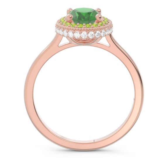 Halo Milgrain Pave Oval Dhanya Ring