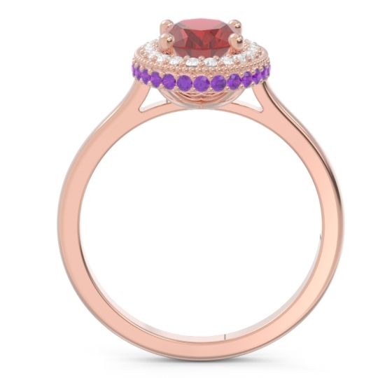 Halo Milgrain Pave Oval Dhanya Ring