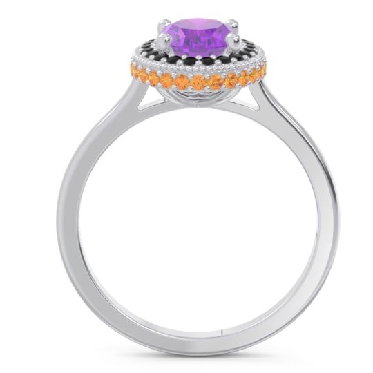 Halo Milgrain Pave Oval Dhanya Ring