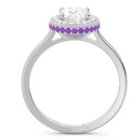 Halo Milgrain Pave Oval Dhanya Ring