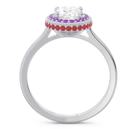 Halo Milgrain Pave Oval Dhanya Ring