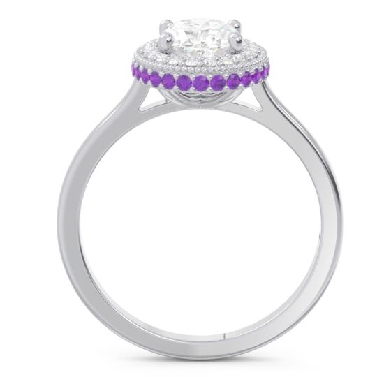 Halo Milgrain Pave Oval Dhanya Ring