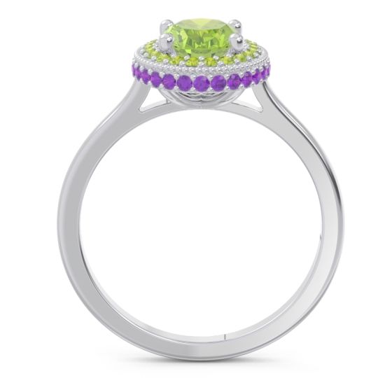 Halo Milgrain Pave Oval Dhanya Ring