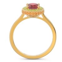 Halo Milgrain Pave Oval Dhanya Ring