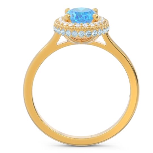 Halo Milgrain Pave Oval Dhanya Ring