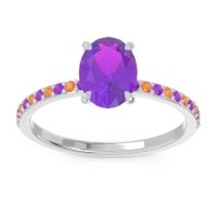 Amethyst Ring In Platinum With Citrine Presya Oval Classic Ring