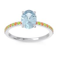 Aquamarine Ring In Palladium With Citrine And Peridot Presya Oval Classic Ring