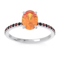 Citrine Ring In Palladium With Garnet And Black Onyx Presya Oval Classic Ring
