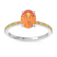 Citrine Ring In Palladium With Peridot Presya Oval Classic Ring