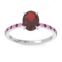 Garnet Ring In Palladium With Pink Tourmaline Presya Oval Classic Ring
