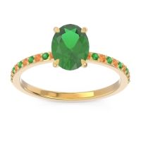 Lab Emerald Ring In 14k Yellow Gold With Citrine And Emerald Presya Oval Classic Ring