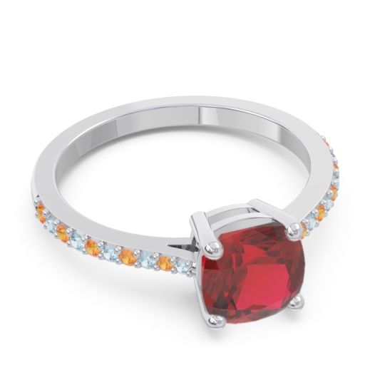 Pave Cushion Opaza Ring