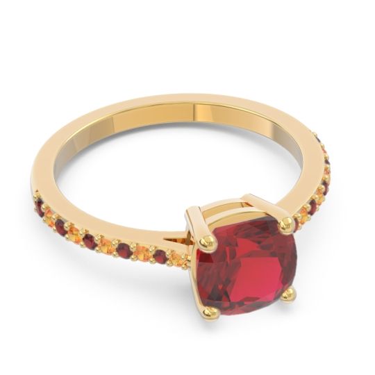 Pave Cushion Opaza Ring