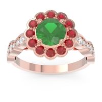 Art Deco Halo Pave Smita Ring