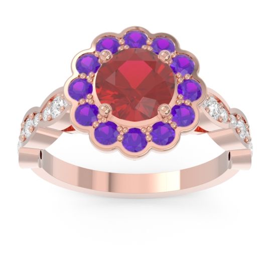 Art Deco Halo Pave Smita Ring