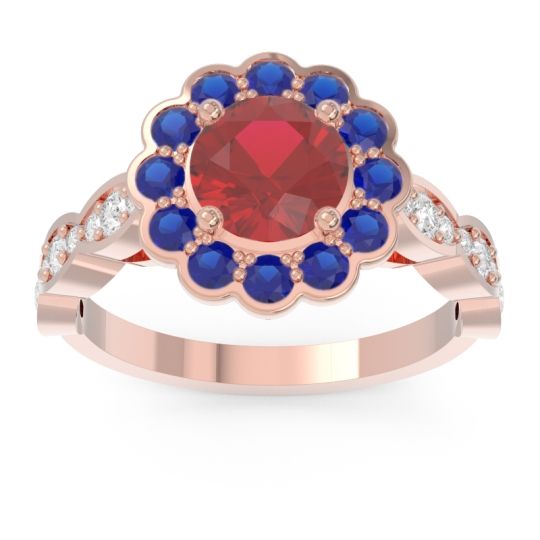 Art Deco Halo Pave Smita Ring