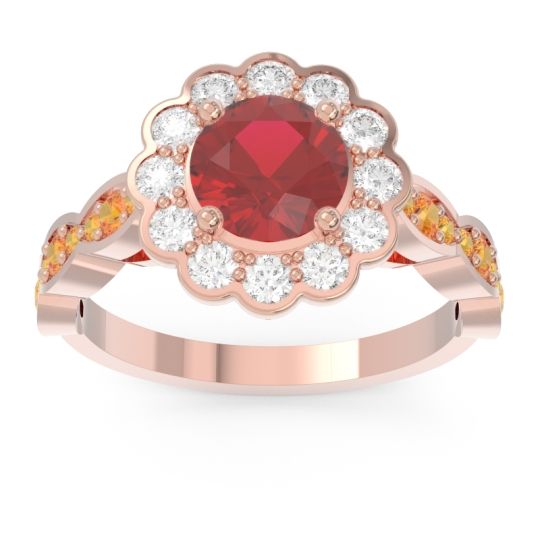 Art Deco Halo Pave Smita Ring