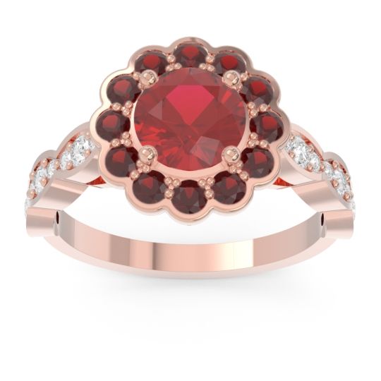 Art Deco Halo Pave Smita Ring