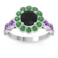 Art Deco Halo Pave Smita Ring