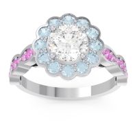 Art Deco Halo Pave Smita Ring