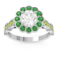 Art Deco Halo Pave Smita Ring