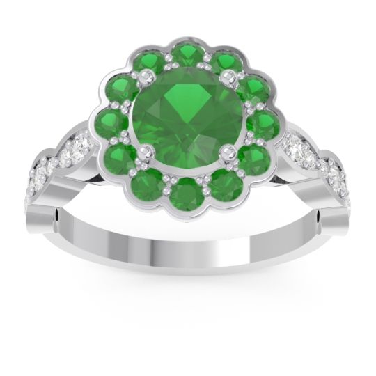 Art Deco Halo Pave Smita Ring