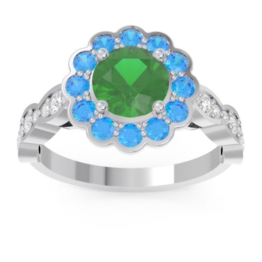 Art Deco Halo Pave Smita Ring