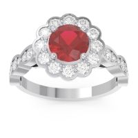 Art Deco Halo Pave Smita Ring