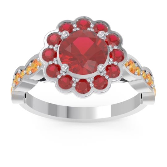 Art Deco Halo Pave Smita Ring