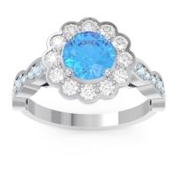 Art Deco Halo Pave Smita Ring