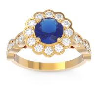 Art Deco Halo Pave Smita Ring