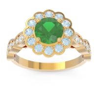 Art Deco Halo Pave Smita Ring