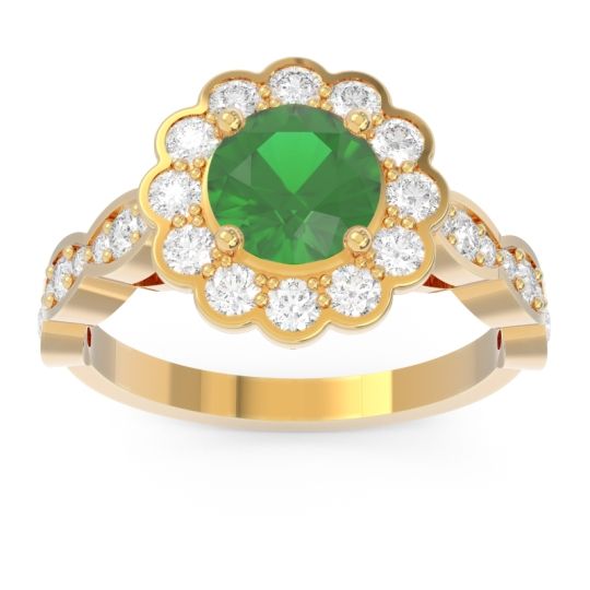 Art Deco Halo Pave Smita Ring