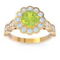 Art Deco Halo Pave Smita Ring